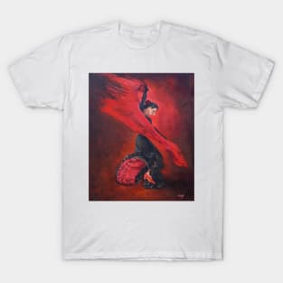 Flamenco in Red and Black T-Shirt